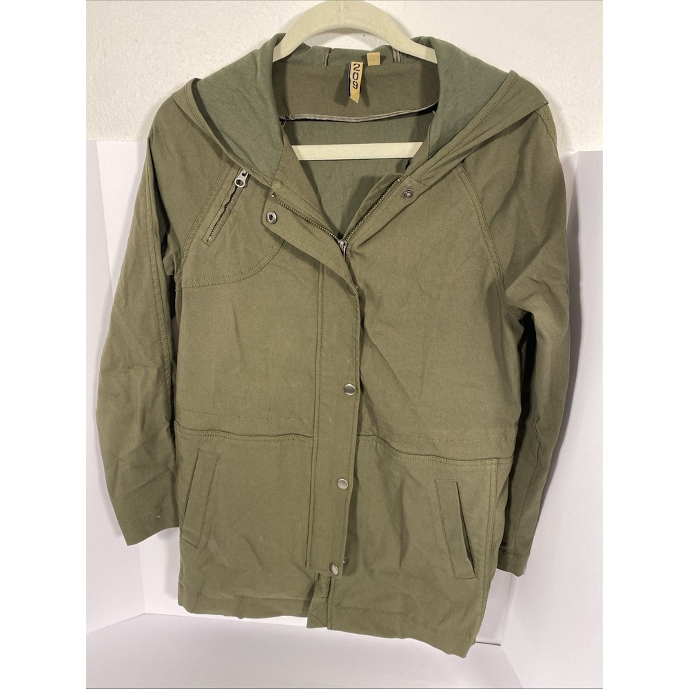 209 Hooded Olive Utility Jacket Number 2 Inside‎ See Measurements No Lining F1